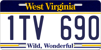 WV license plate 1TV690