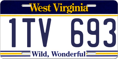 WV license plate 1TV693
