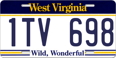 WV license plate 1TV698