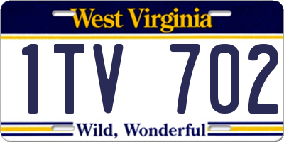 WV license plate 1TV702