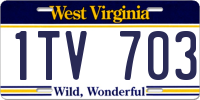 WV license plate 1TV703