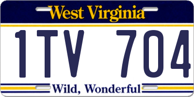 WV license plate 1TV704