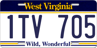 WV license plate 1TV705