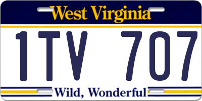 WV license plate 1TV707