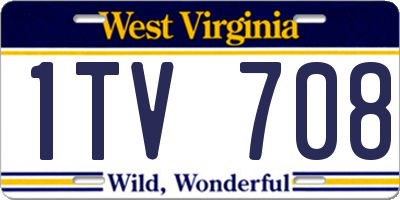 WV license plate 1TV708