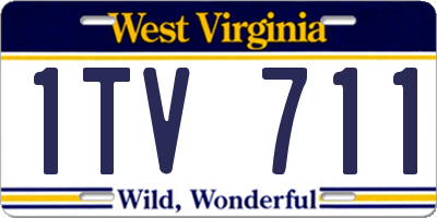 WV license plate 1TV711