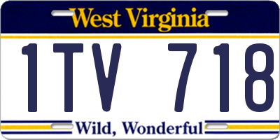 WV license plate 1TV718