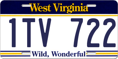WV license plate 1TV722