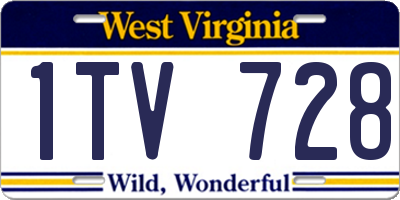 WV license plate 1TV728