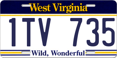WV license plate 1TV735