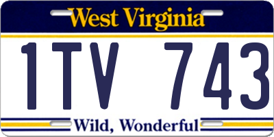 WV license plate 1TV743