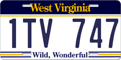 WV license plate 1TV747