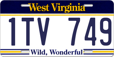 WV license plate 1TV749
