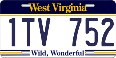 WV license plate 1TV752