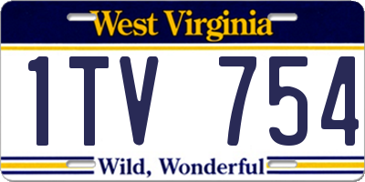WV license plate 1TV754