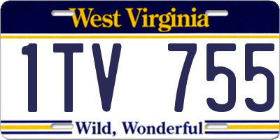 WV license plate 1TV755