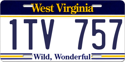 WV license plate 1TV757