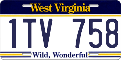 WV license plate 1TV758