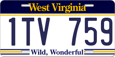 WV license plate 1TV759