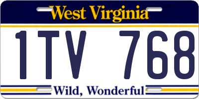 WV license plate 1TV768