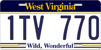 WV license plate 1TV770