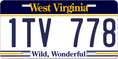 WV license plate 1TV778