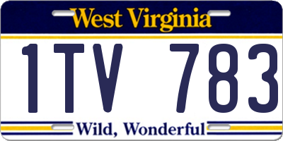 WV license plate 1TV783