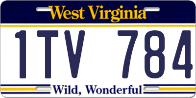 WV license plate 1TV784