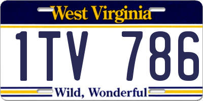 WV license plate 1TV786