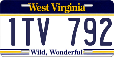 WV license plate 1TV792