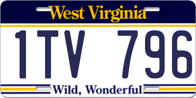 WV license plate 1TV796