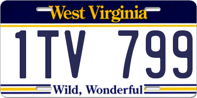 WV license plate 1TV799