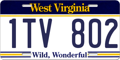 WV license plate 1TV802