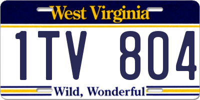 WV license plate 1TV804