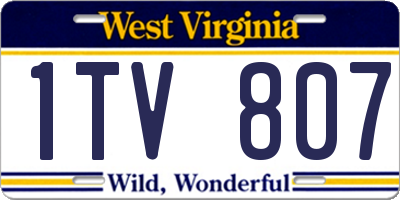 WV license plate 1TV807