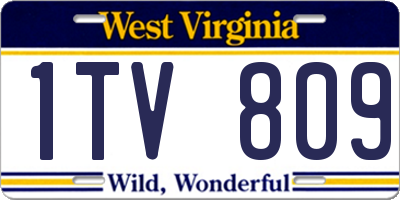WV license plate 1TV809