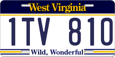 WV license plate 1TV810