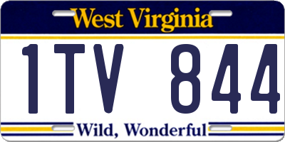 WV license plate 1TV844