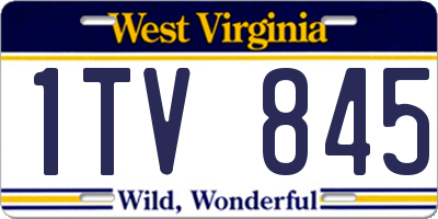 WV license plate 1TV845