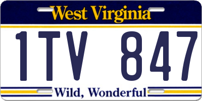 WV license plate 1TV847