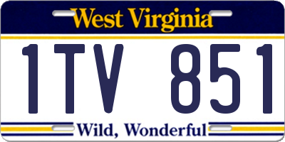 WV license plate 1TV851