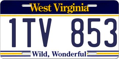 WV license plate 1TV853
