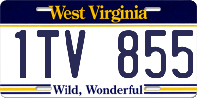 WV license plate 1TV855