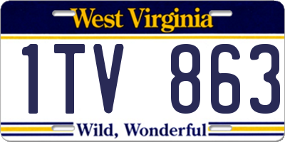 WV license plate 1TV863