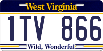 WV license plate 1TV866