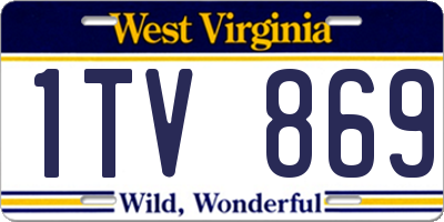 WV license plate 1TV869