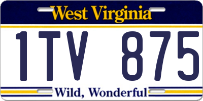 WV license plate 1TV875