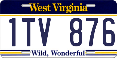 WV license plate 1TV876