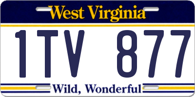 WV license plate 1TV877
