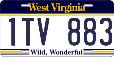 WV license plate 1TV883